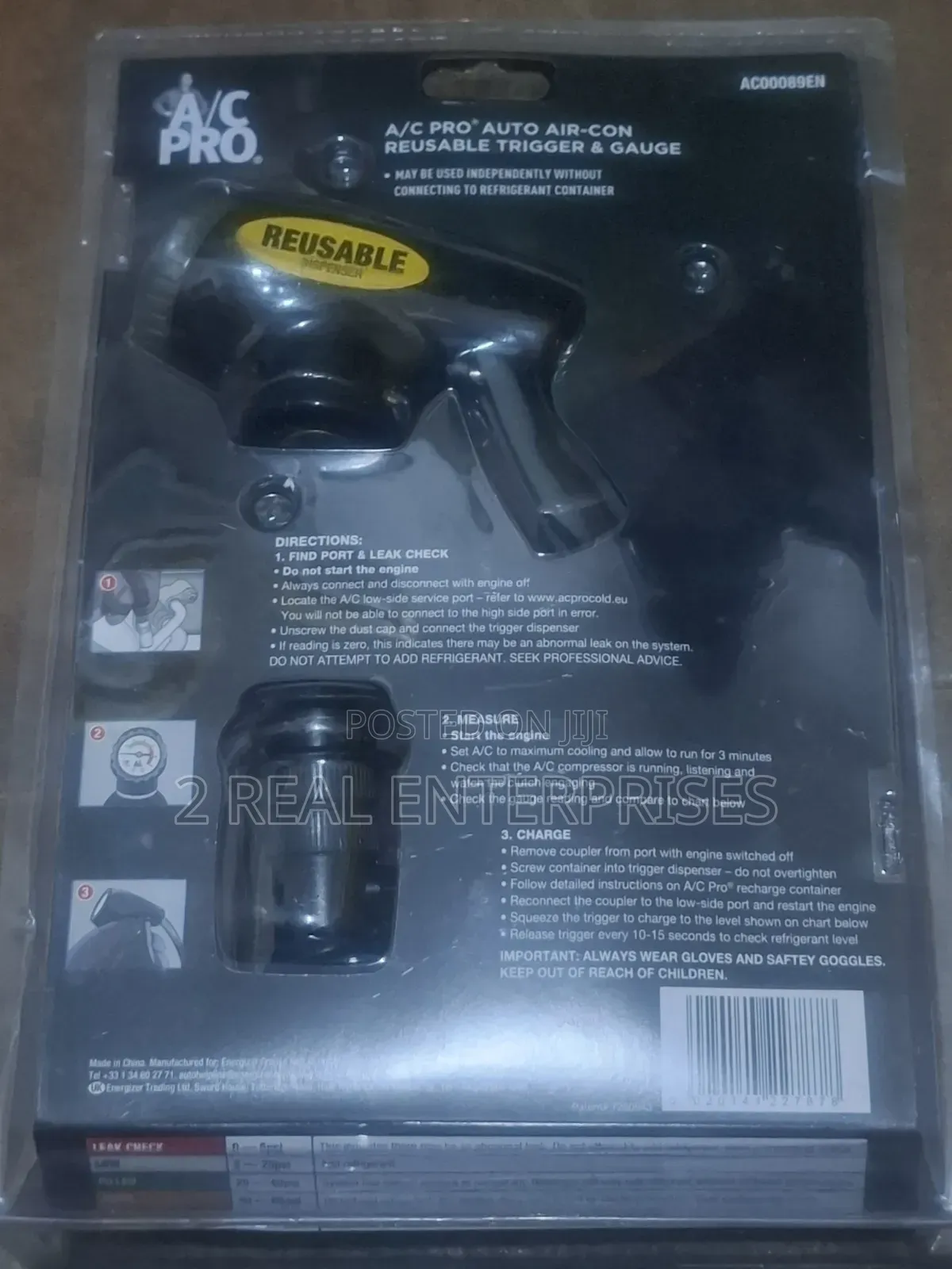 A/C Reusable R134a Car Air Conditioning Charging Hose Pressure Gauge