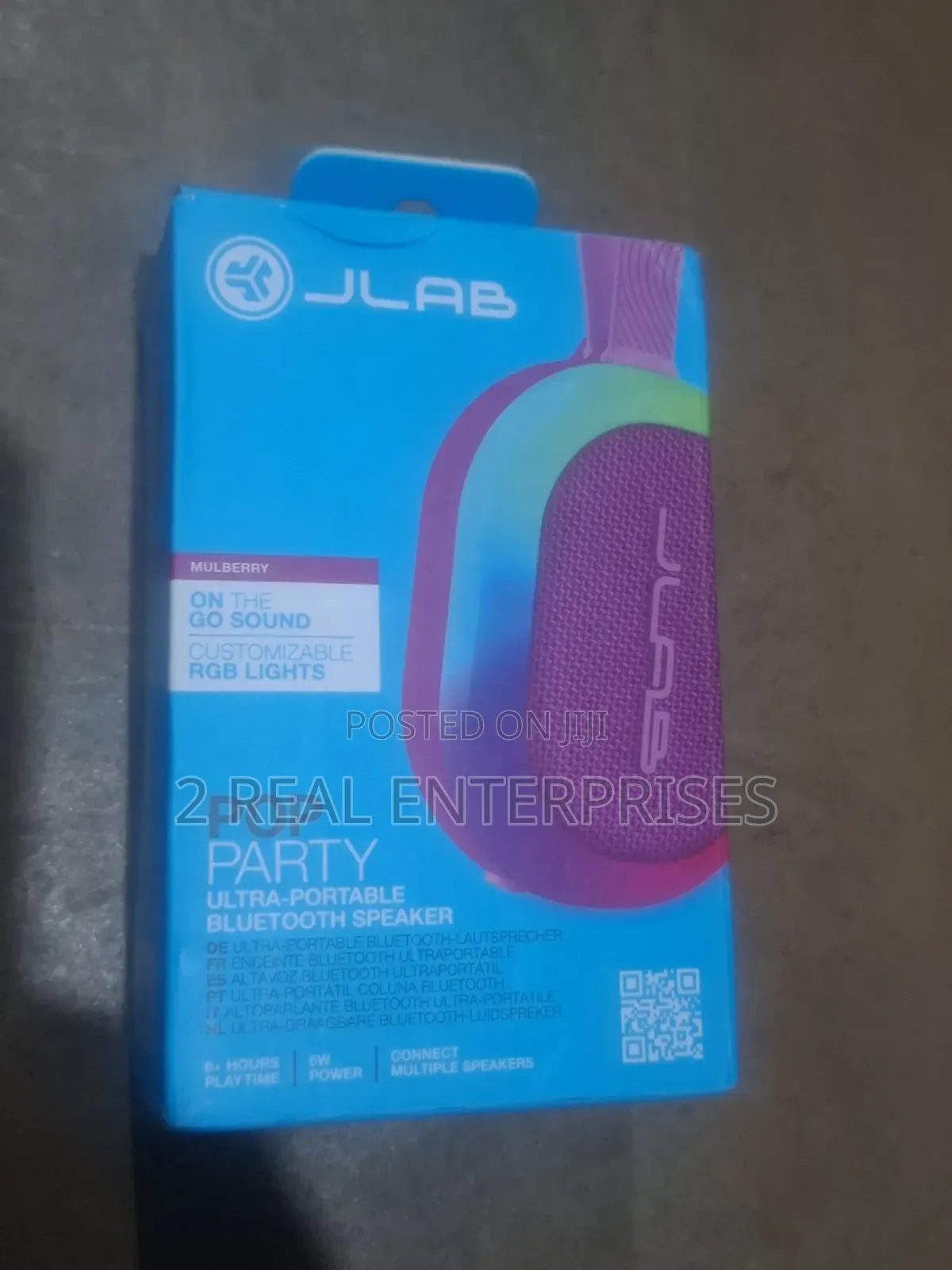 JLab Pop Party Ultra-Portable Wireless Bluetooth Speaker W RGB Lights