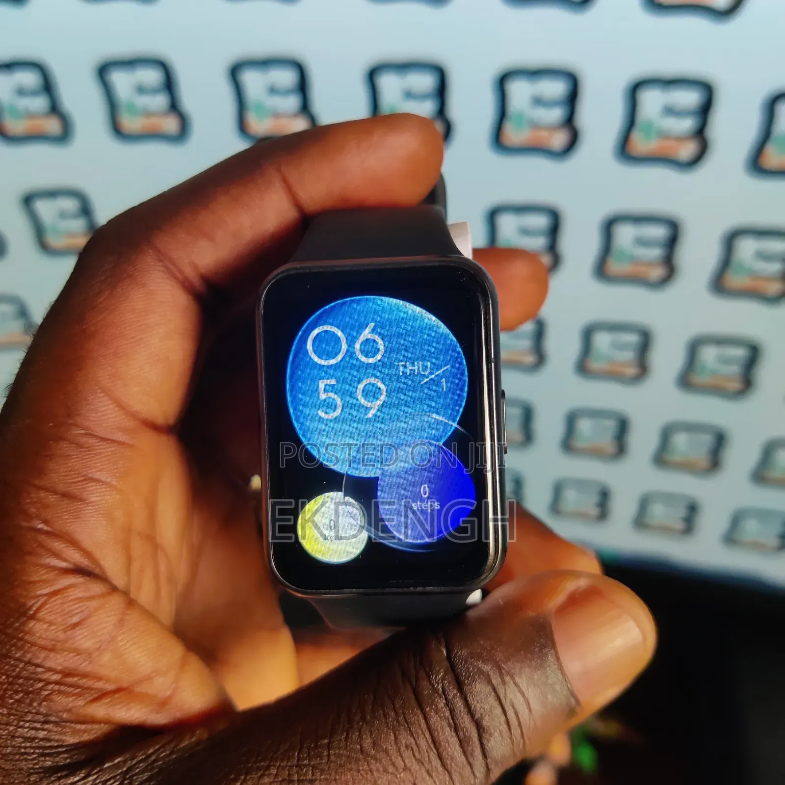 Huawei Watch Fit 2 Black Colour With Orange Colouration on Screen
