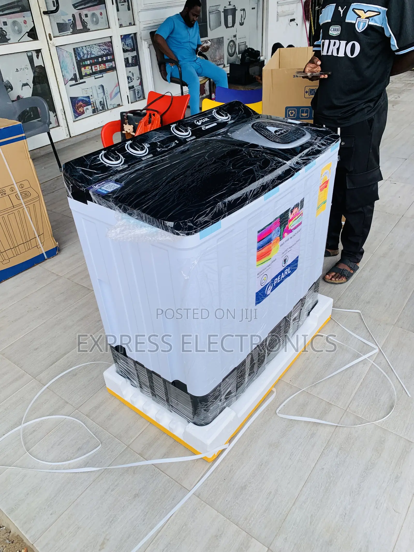 Text Us for Pearl 12kg Semi-Automatic Washing Machine White Twintub