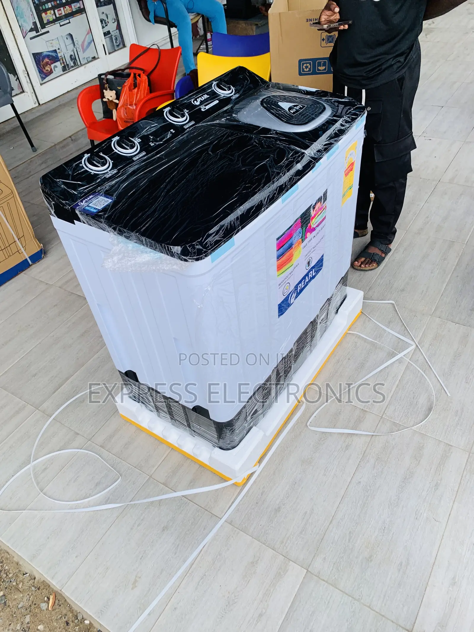 Text Us for Pearl 12kg Semi-Automatic Washing Machine White Twintub
