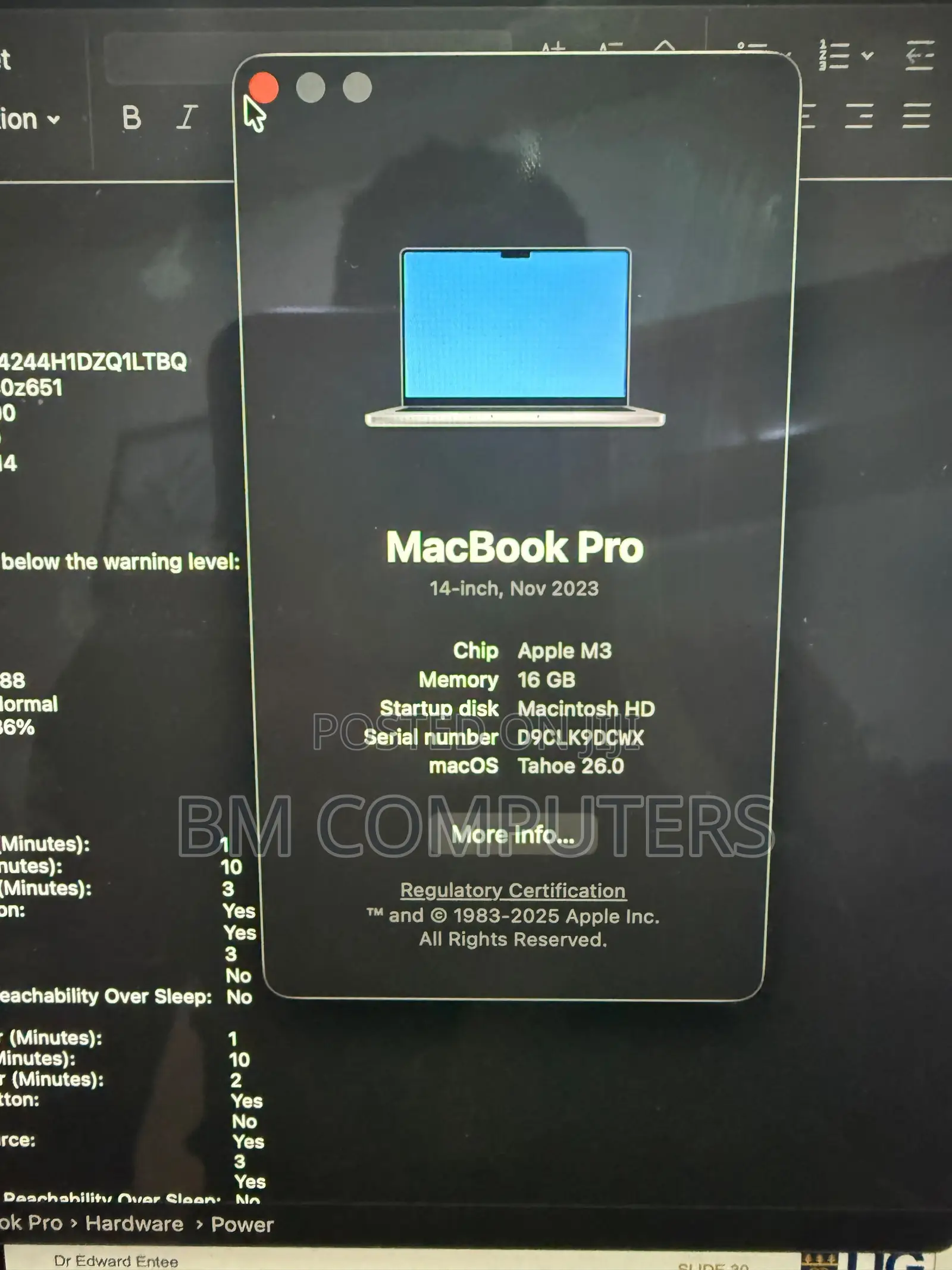 Laptop Apple MacBook Pro 16GB Apple M3 SSD 1T