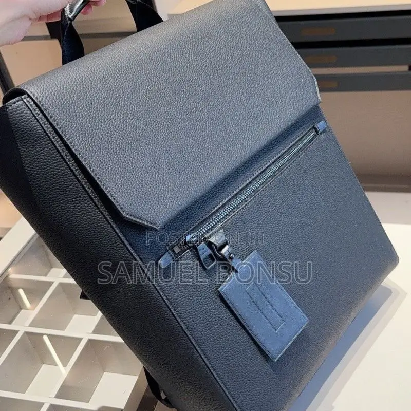 Luxury Leather Flap Executive Backpack for Sale