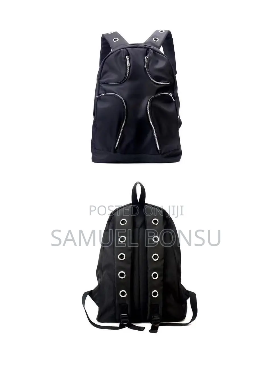Goth Eyelet Curved Zipper Backpack