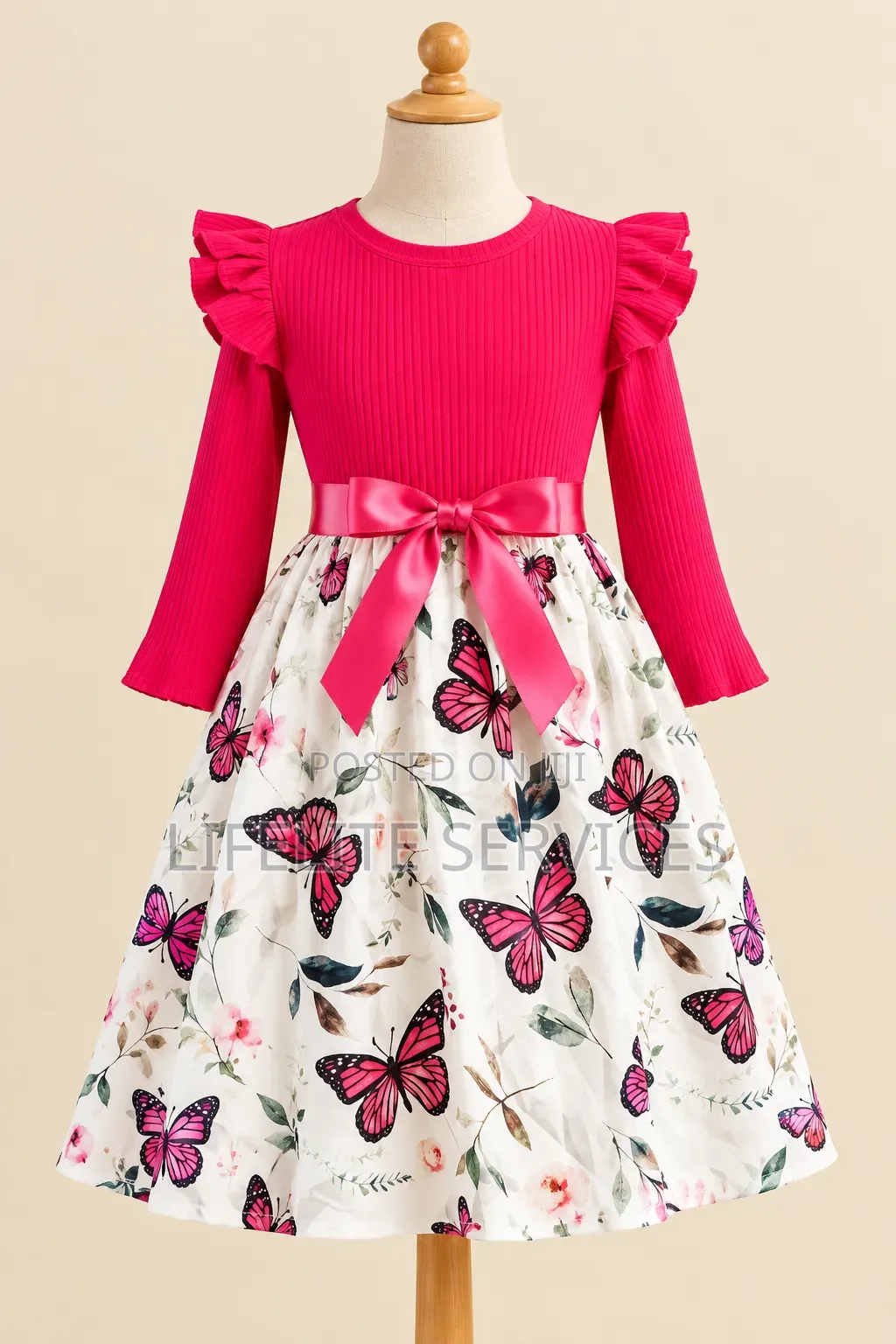 Beautiful Butterfly Design Dress for Girls 5 to 7yrs