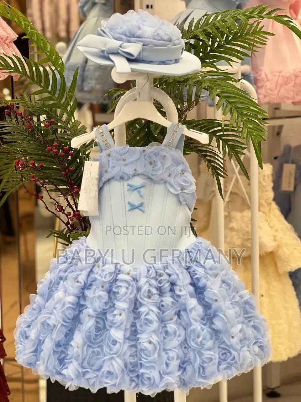 Blue Corset Dress With Matching Hat
