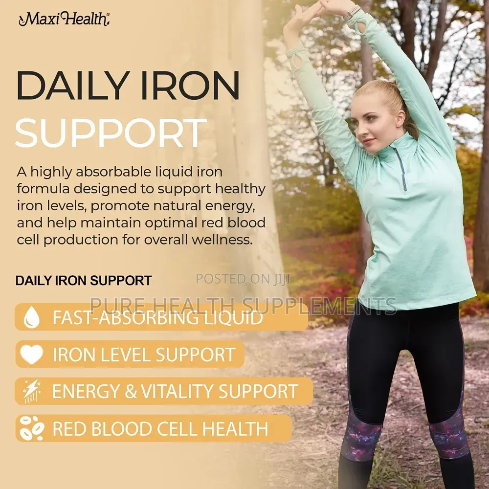 Maxi Health, Iron Concentrate, Natural Berry, Sensitive Stomach, 60 Ml
