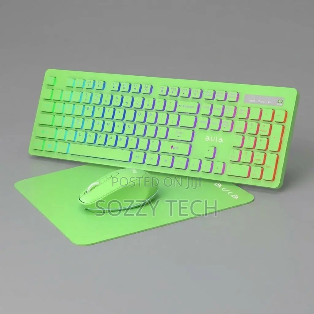 AULA Wireless Keyboard and Mouse Combo, RGB Backlit, Rechargeable