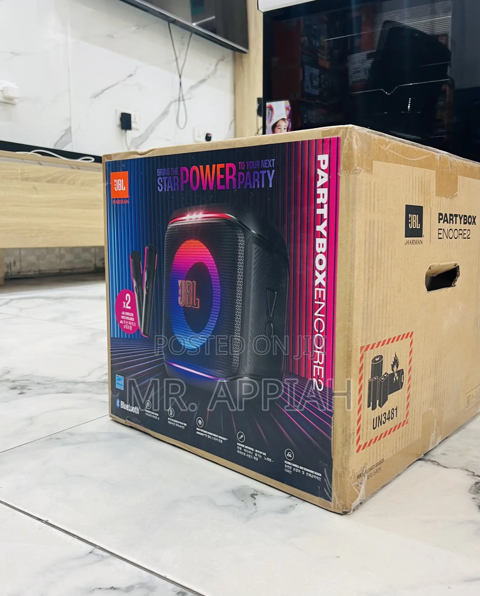 Super Adorable JBL Partybox Encore 2 Speaker(Black).