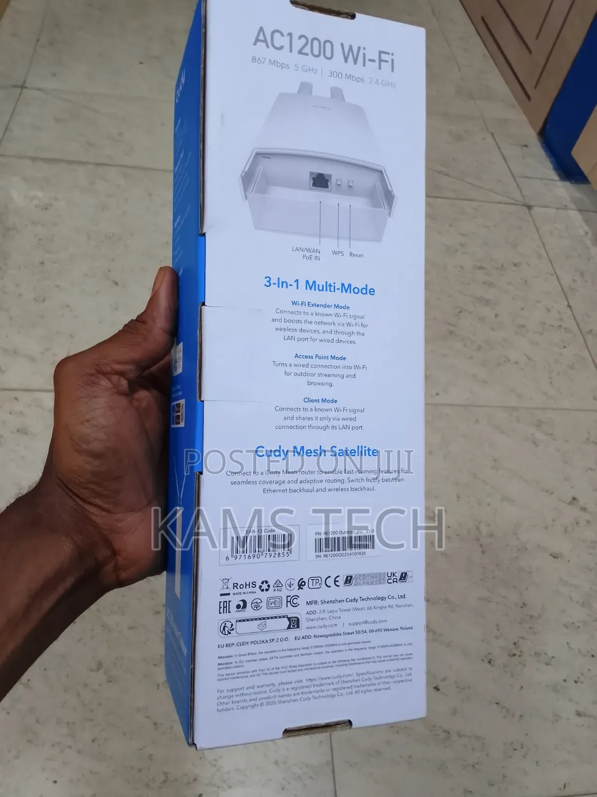CUDY RE1200 Indoor/Outdoor Wi-Fi Extender/Access Point