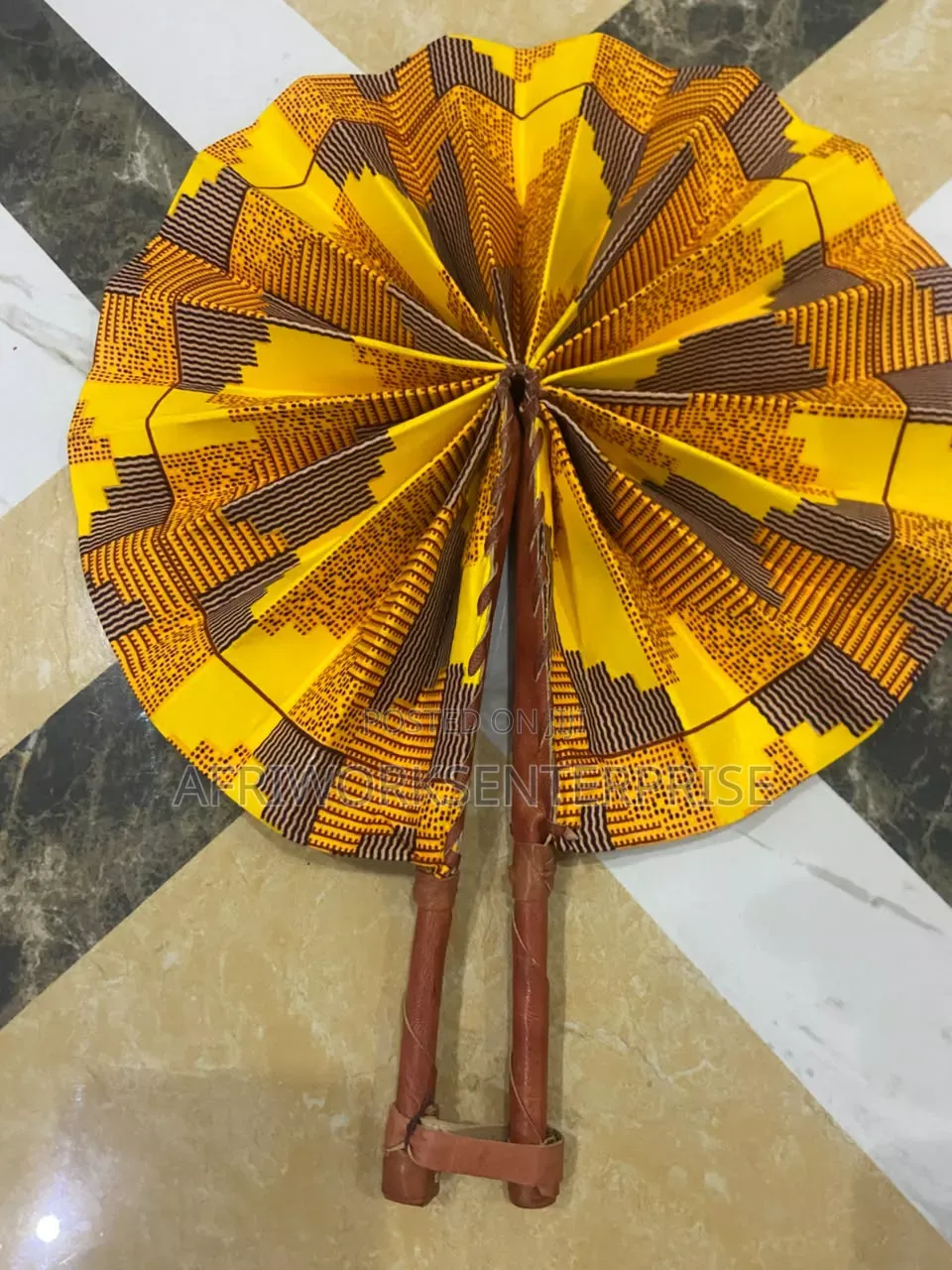 African Textile Print-Hand Fans Wholesale