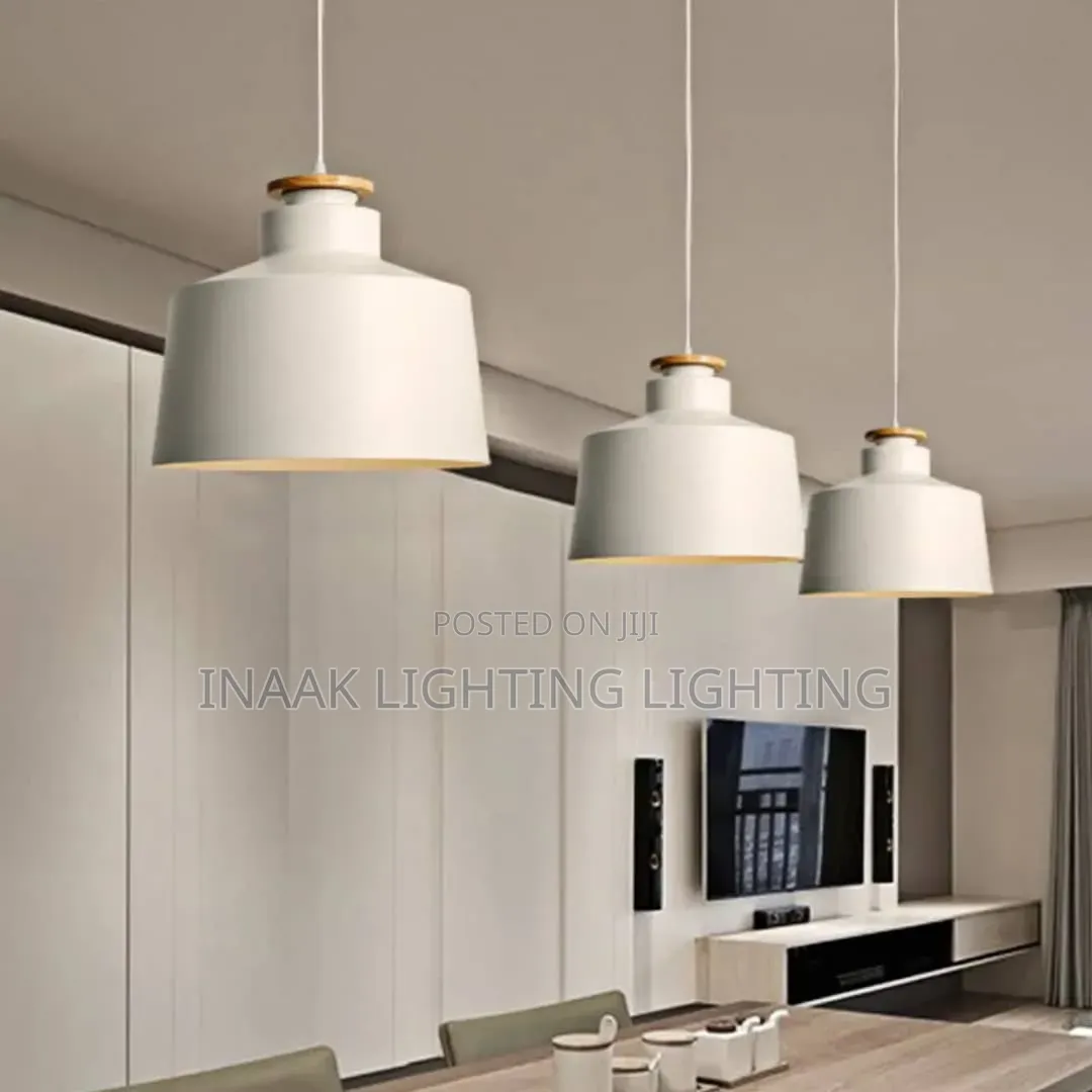 White Drum Pendant Light