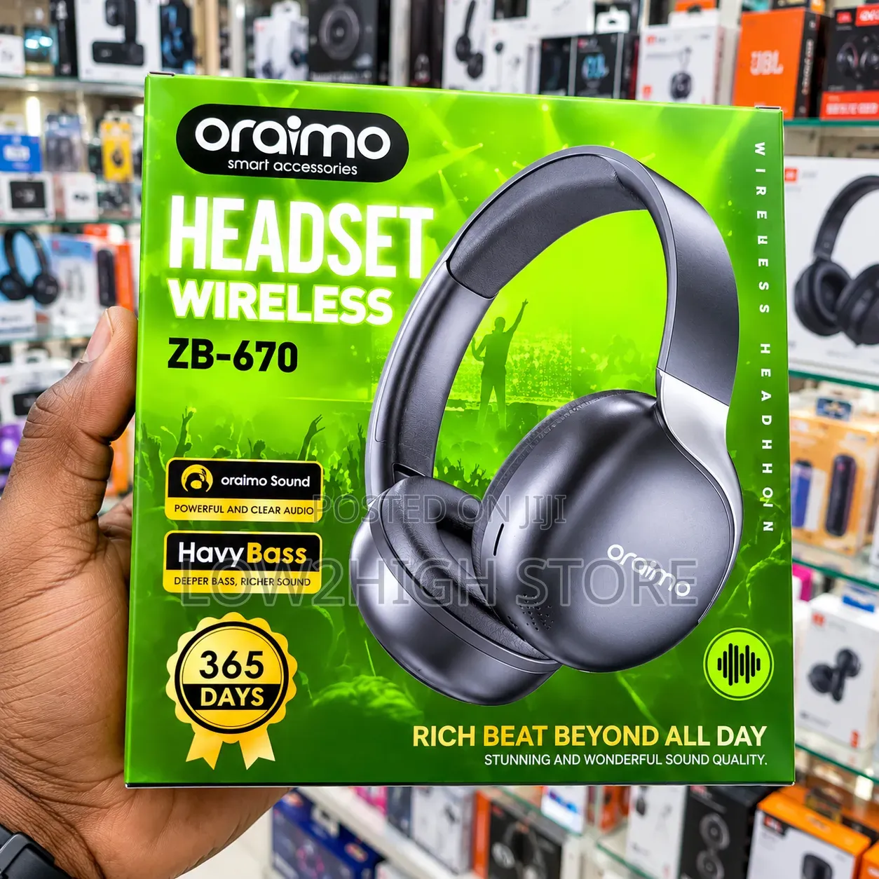 Oraimo ZB-670 Wireless Over-Ear Headphones - Low2High