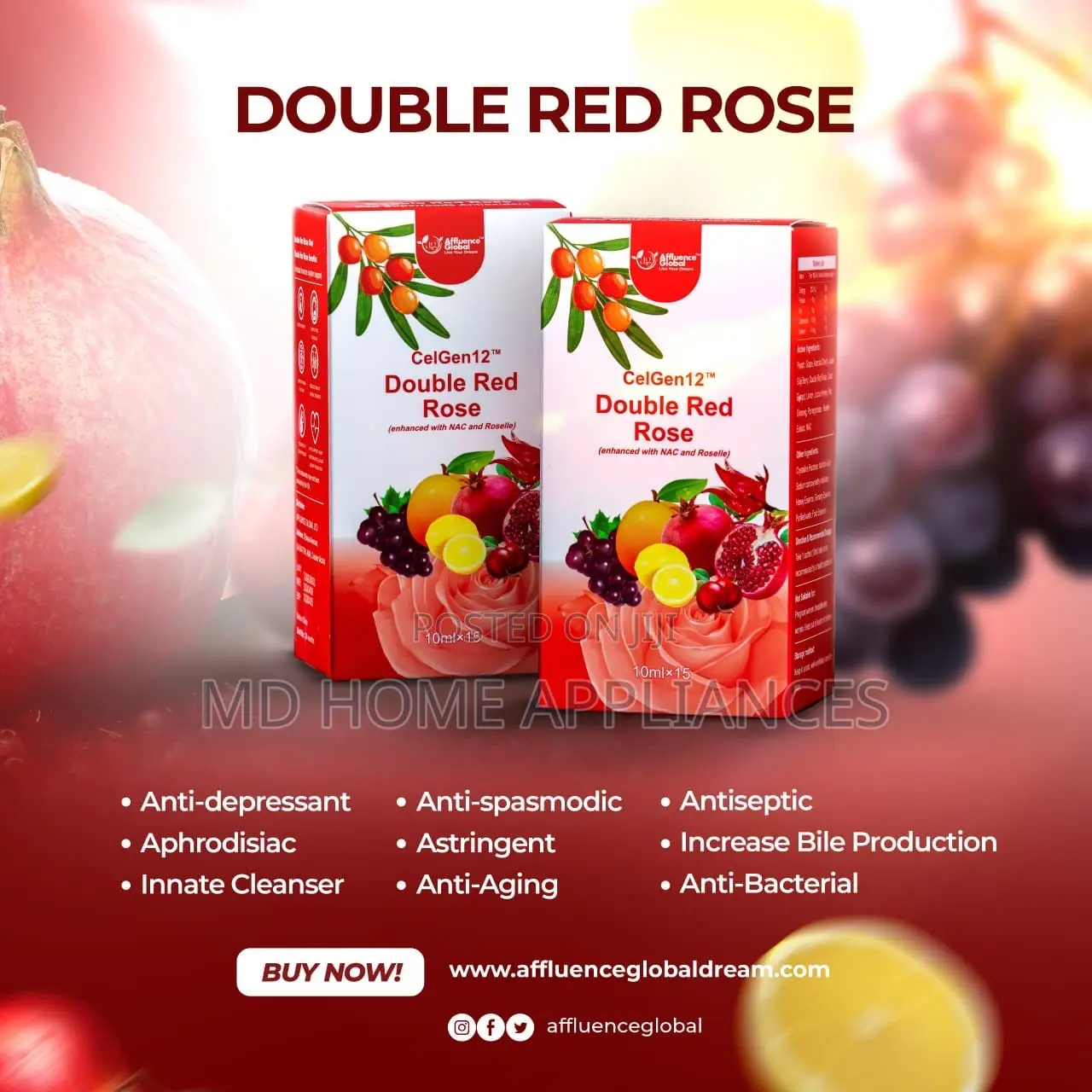 Double Red Rose