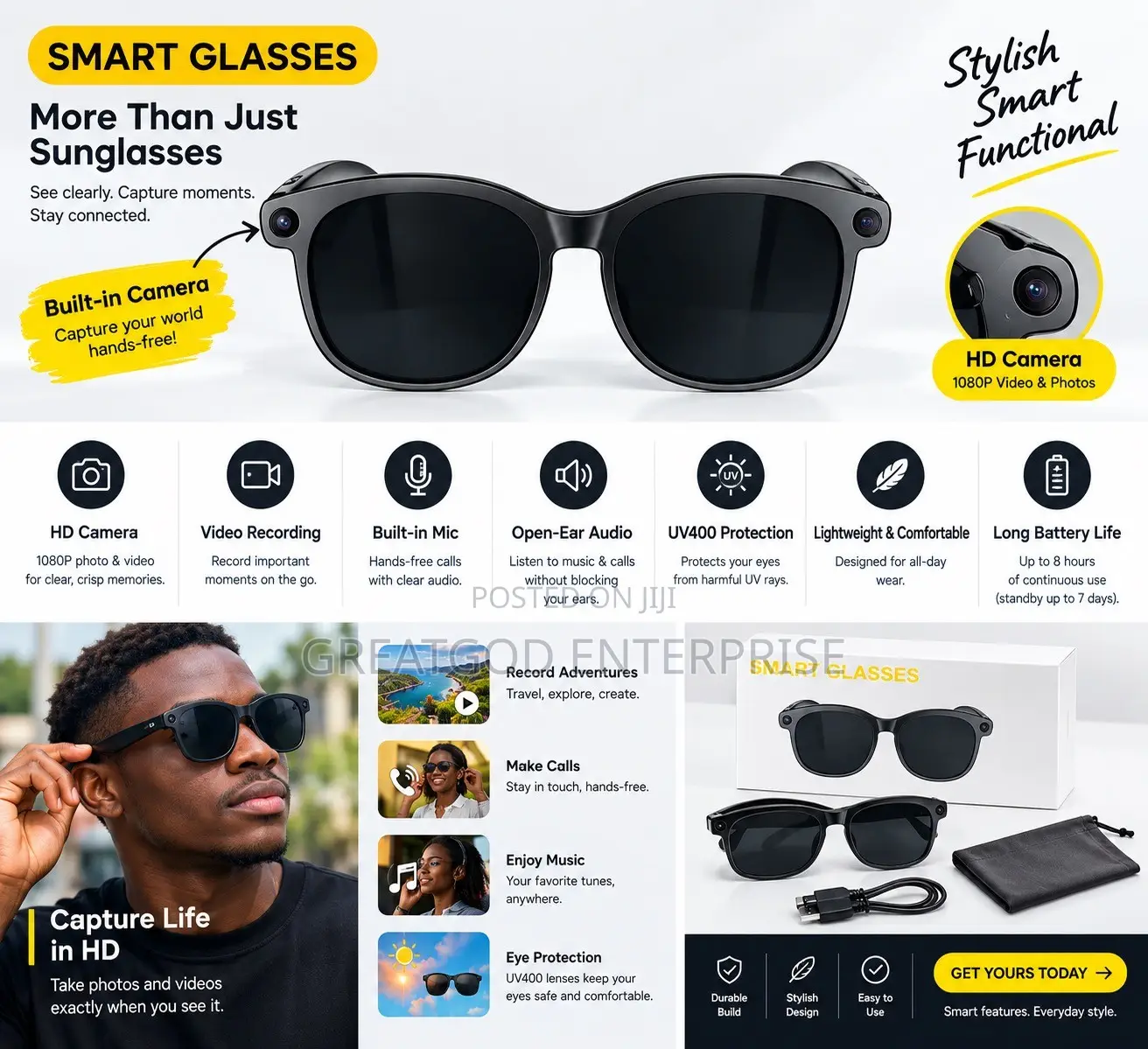 1080P HD Camera Smart Glasses
