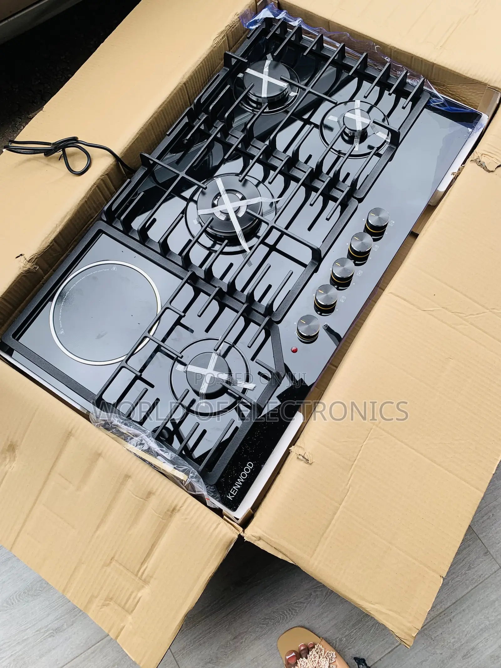 Authentic Sleek 90cm 4+1 Ceramic Burner Gas Cooker Hob Built-In