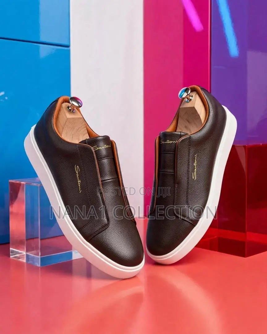 Santoni Victory Leather Slip - On Sneakers