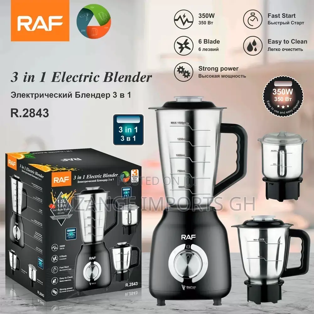 Quality RAF 3in1 Stainless Steel Blender Set