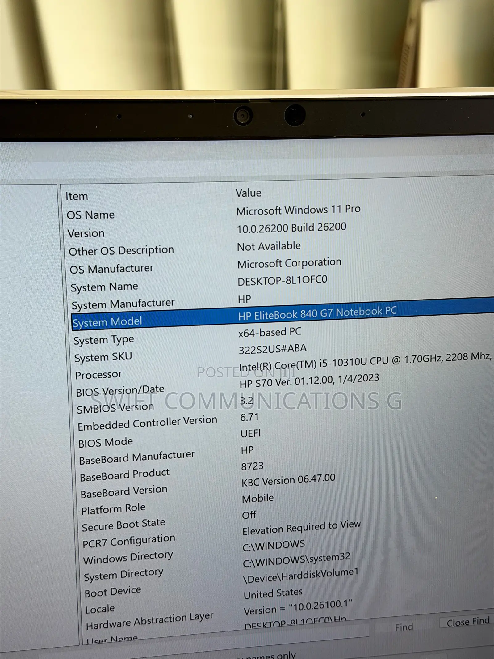 Laptop HP EliteBook 840 G7 8GB Intel Core i5 SSD 256GB