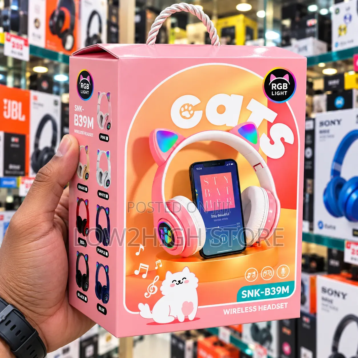 Cats SNK-B39M RGB Wireless Headphones - Low2High