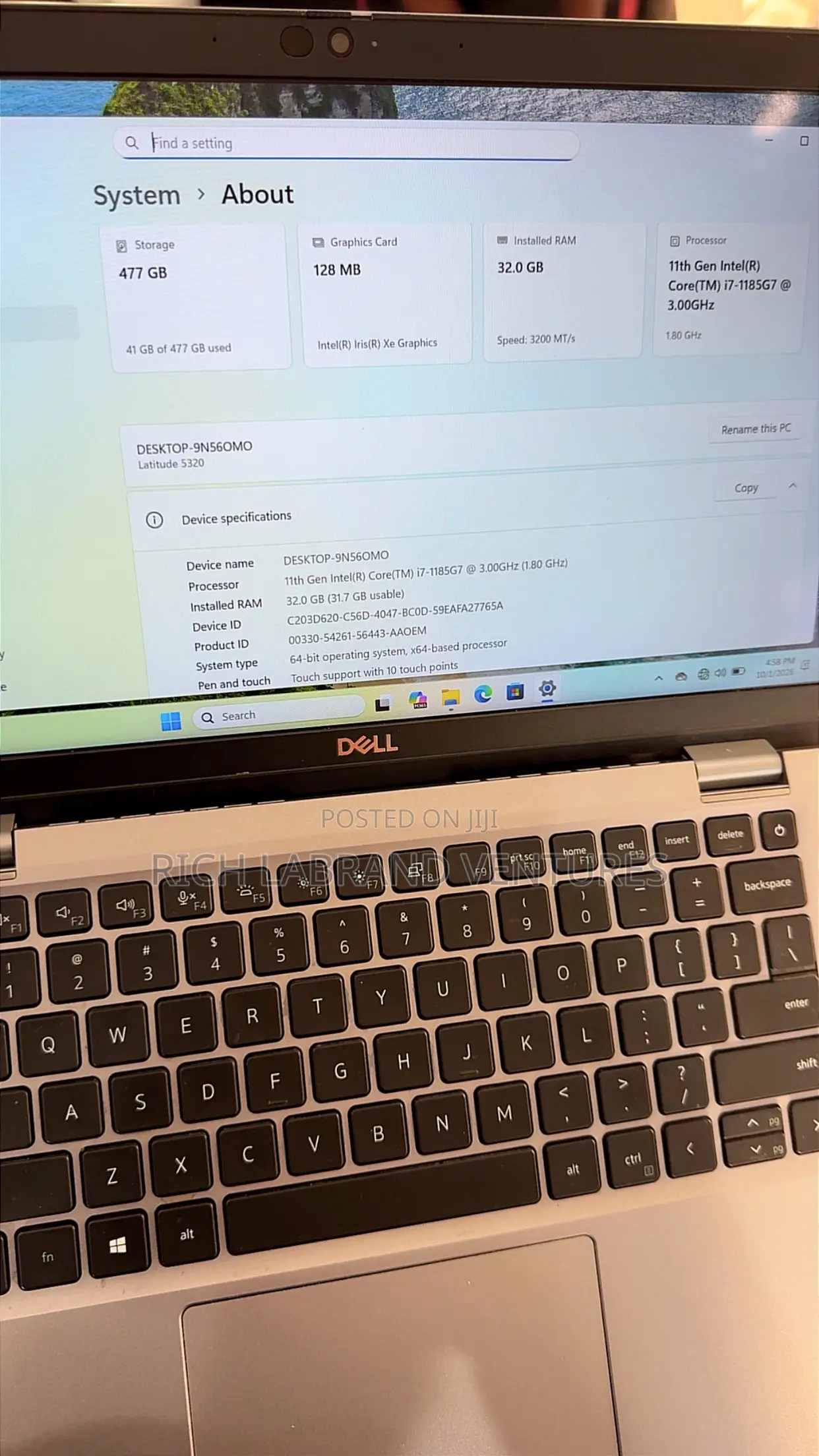 Laptop Dell Latitude 5320 32GB Intel Core i7 SSD 512GB