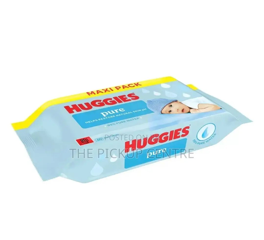 Huggies Pure Baby Wipes Maxi Pack (12x60 Wipes)