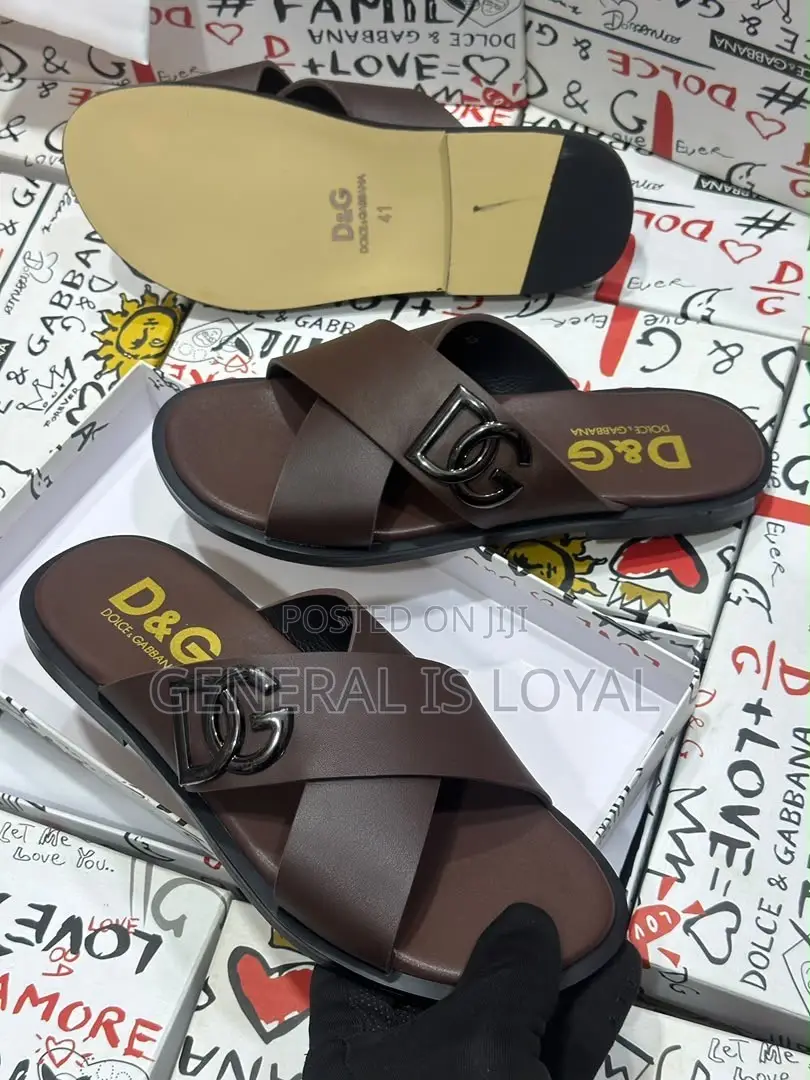 Dolce and Gabbana Coffee Men’s Slippers