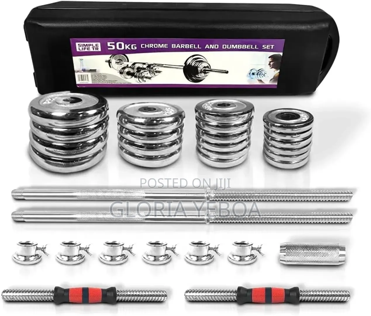 50kg Chrome Barbell and Dumbbell