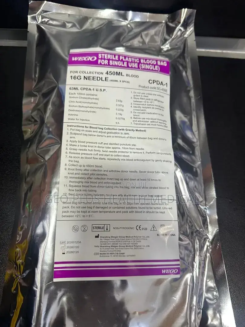 Sterile Plastic Blood Bag (Single)