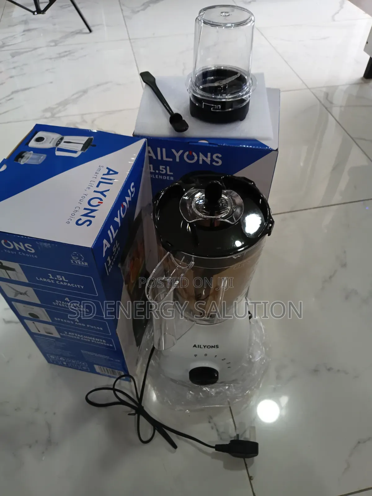 Ailyons Powerful 1.5L Blender -4 Speed,Non-Slip,Safety Lock