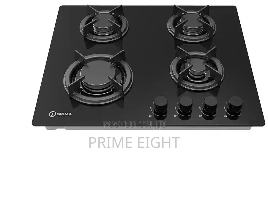 Sigma 4 Burner 60cm Built-in Gas Hob With Glass Mirror Finish (Black)