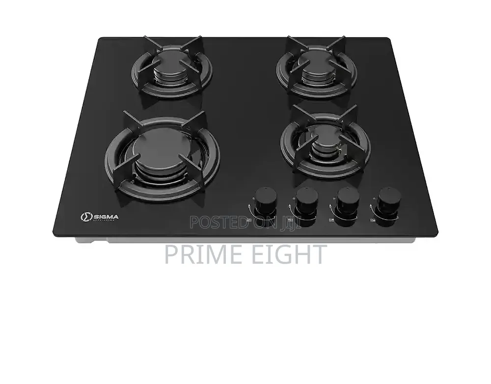 Sigma 4 Burner 60cm Built-in Gas Hob With Glass Mirror Finish (Black)