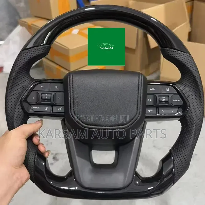 Land Cruiser Prado 250 Style Steering Wheel Black Leather Carbon
