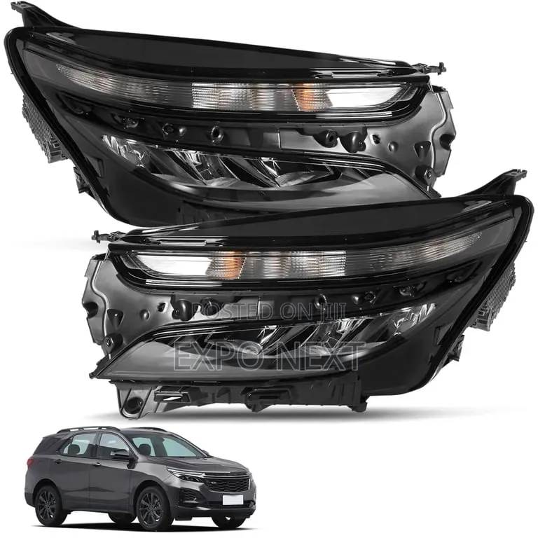 Headlight Fit for Chevrolet Equinox 2022-2025 Black Left + Right Pair