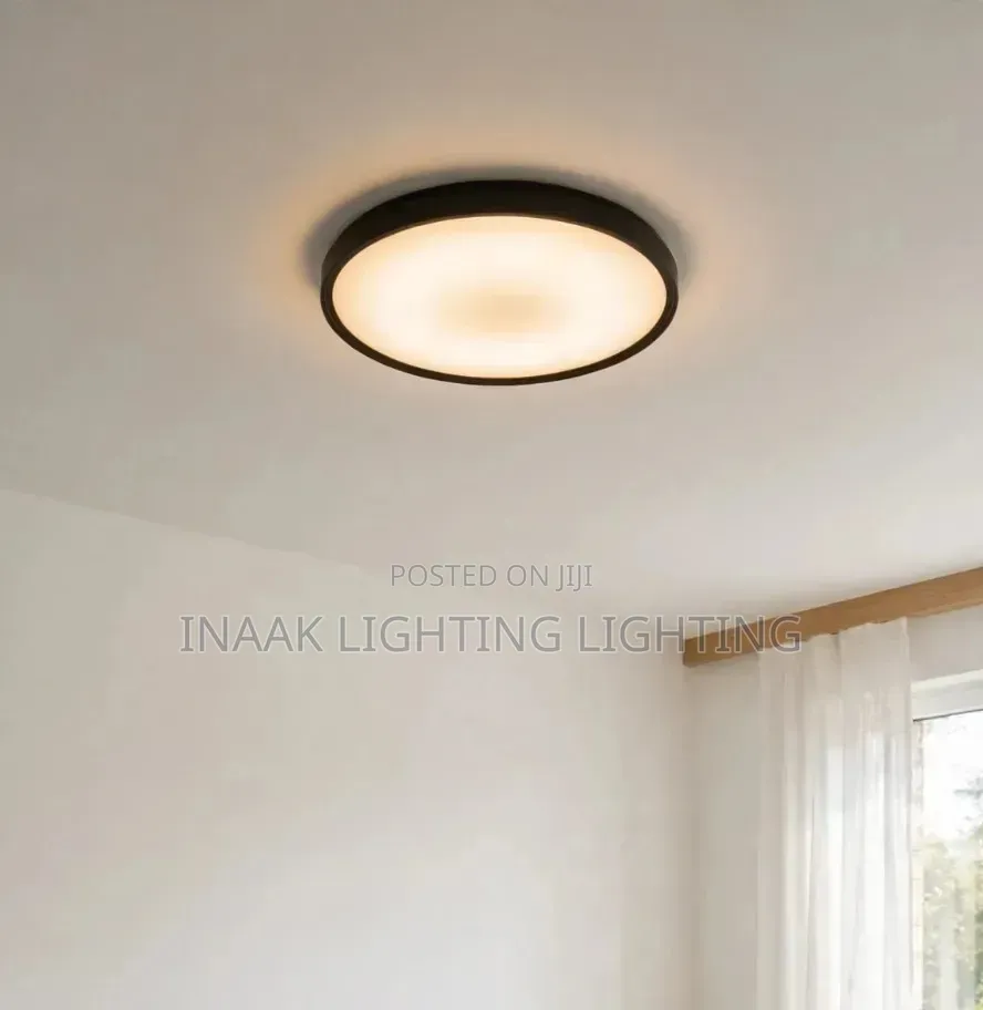 Modern Round Black Frame LED Flush Ceiling Light
