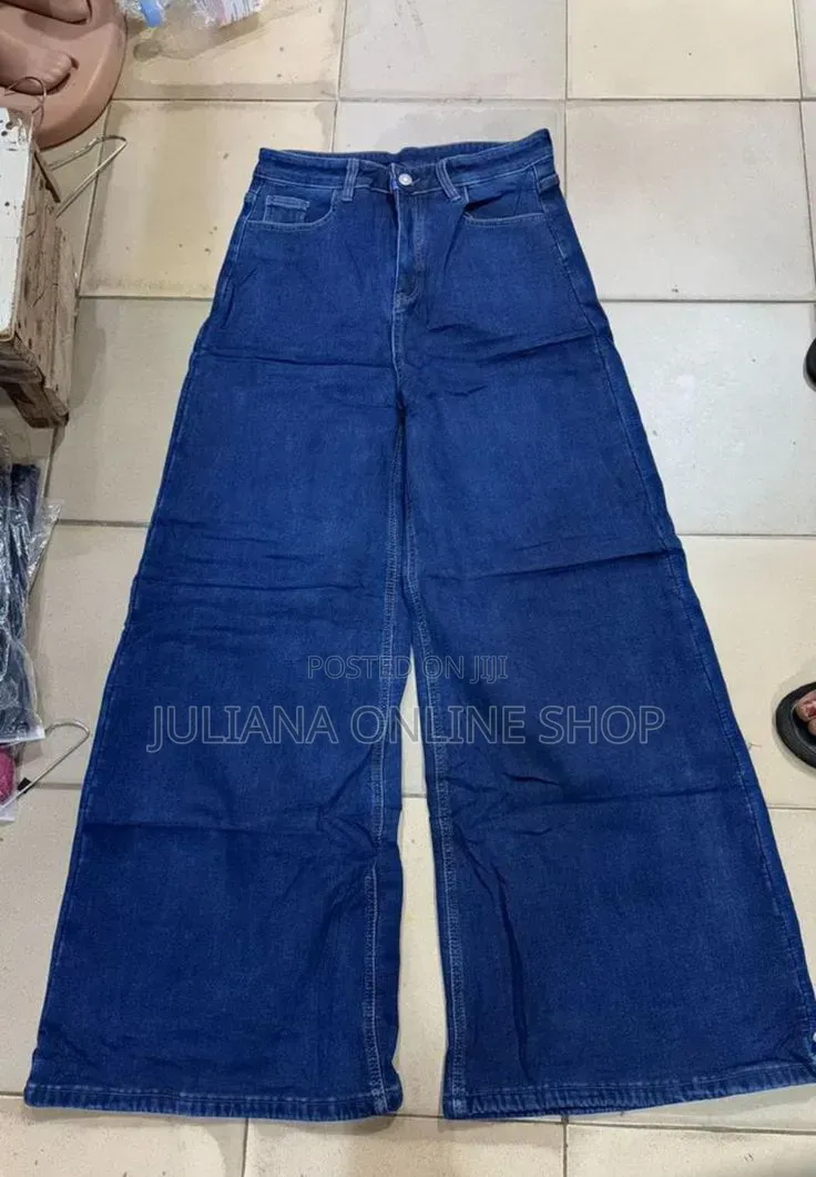 Ladies Wide Leg High Waist Trousers
