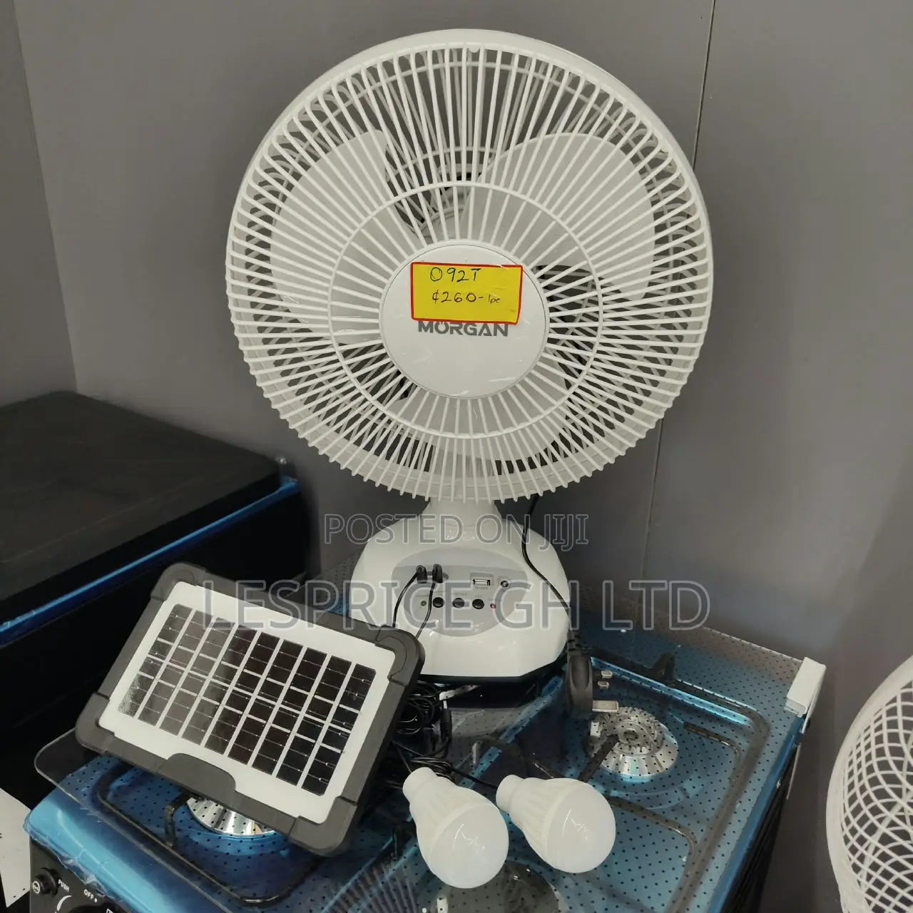 Top Rated Rechargeable Solar Fan With USB and Led Light From Morgan