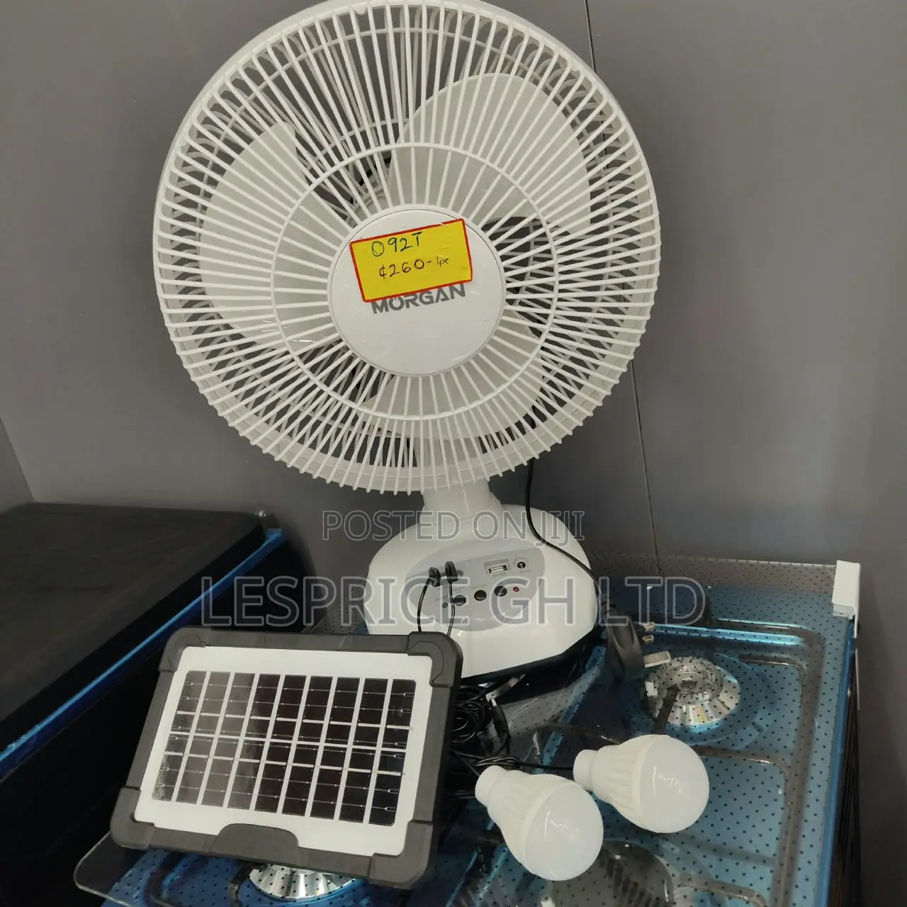 Top Rated Rechargeable Solar Fan With USB and Led Light From Morgan