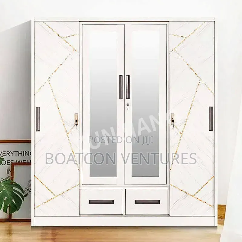 Fireproof Metal Steel Wardrobe Cabinet 4 Doors