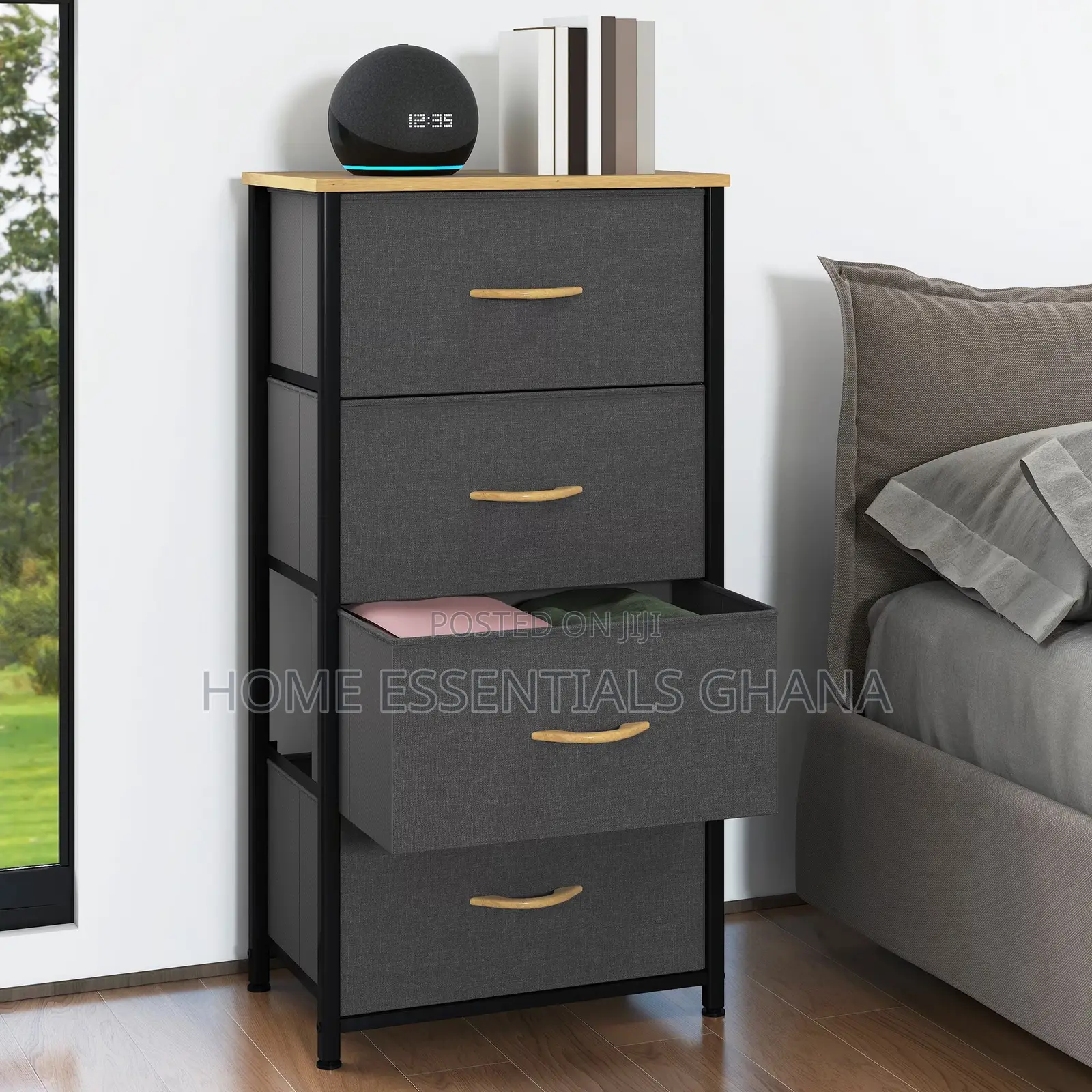 4 Drawer Dresser Fabric Chest of Drawers Furniture Storage Organizer