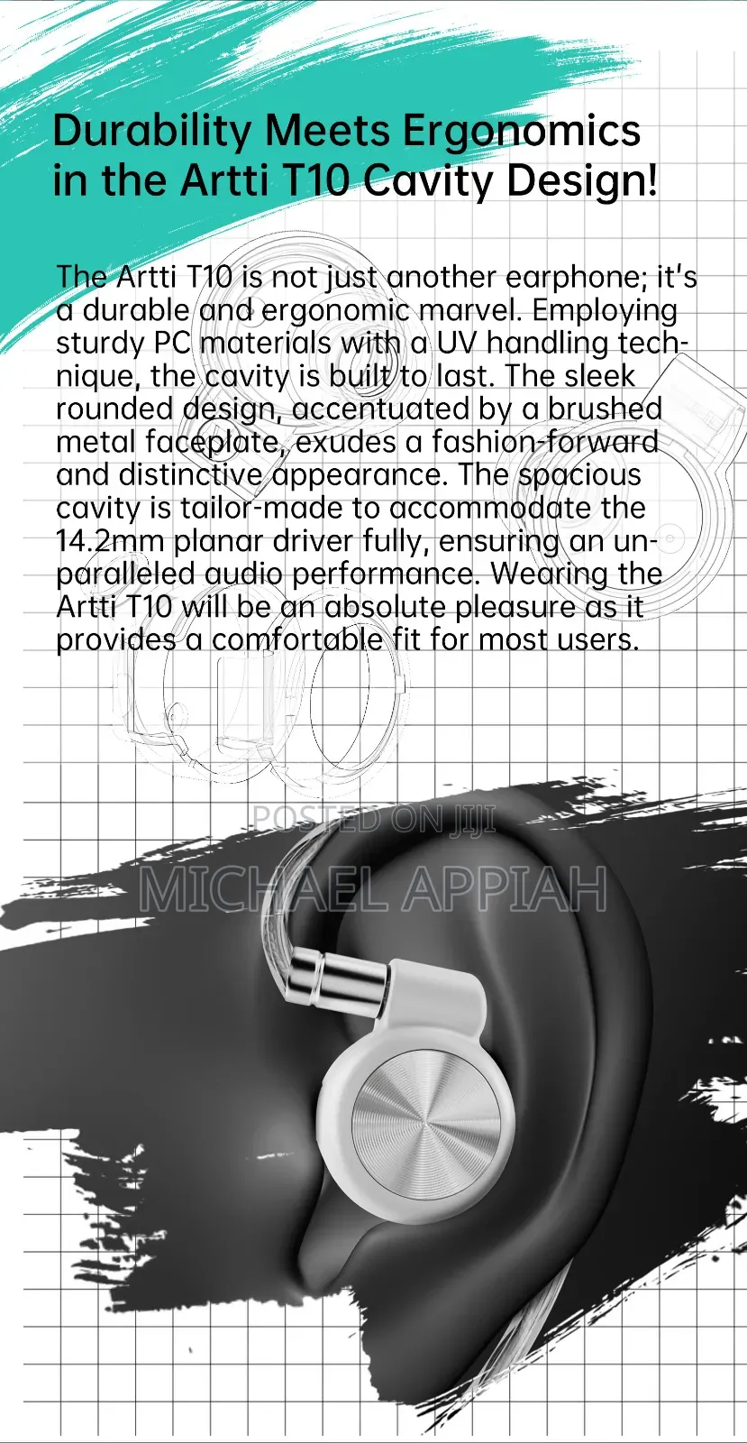 Artti T10 14.5mm Planar Acoustic in-Ear Monitor With Audio DAC