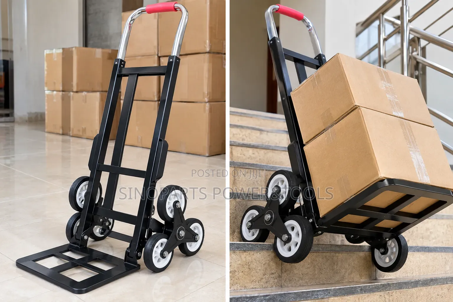 Foldable Stair Climbing Hand Truck Trolley 6-Wheel 50kg