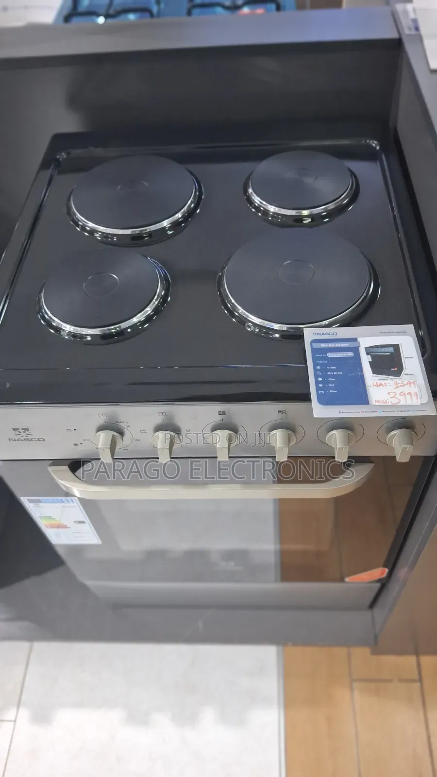 Nasco 4 Burner Electric Hob With Oven Nas-Dm4h109