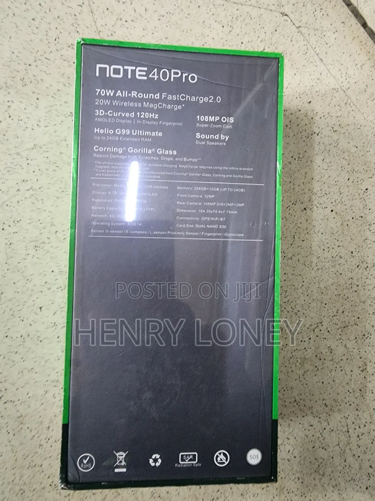 New Infinix Note 40 Pro 5G 256 GB Black
