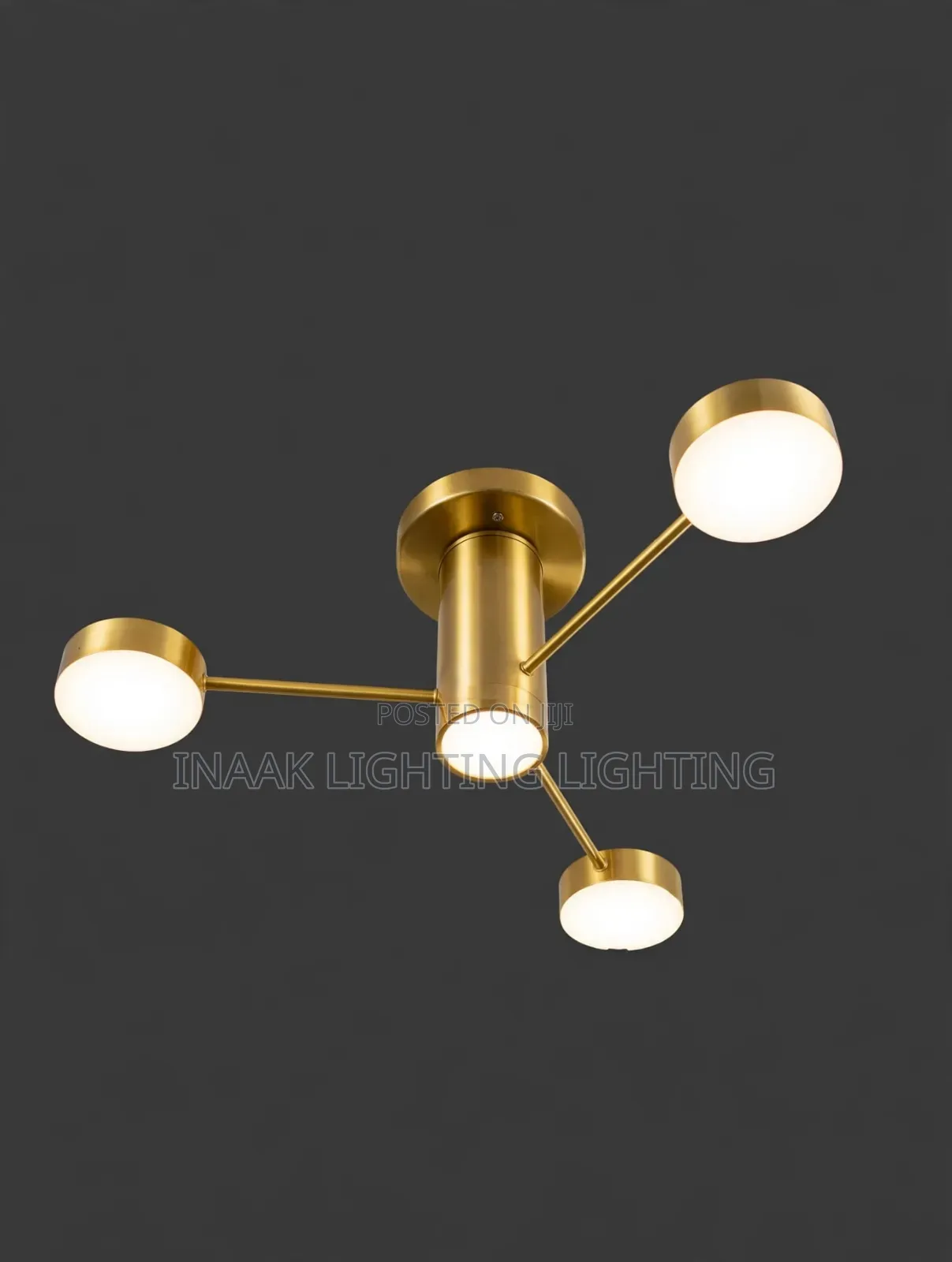 Gold 4-Head Ceiling Light / Modern Sputnik Chandelier