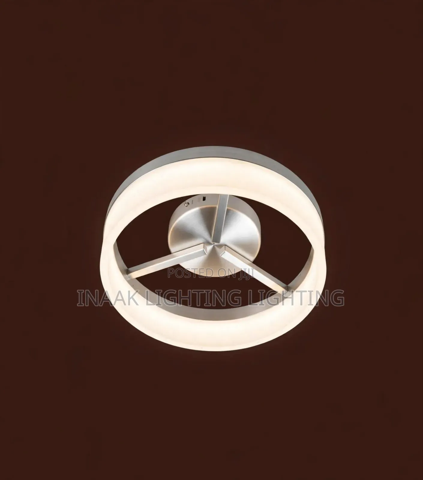 Modern Round LED Ring Ceiling Light - Silver Frame