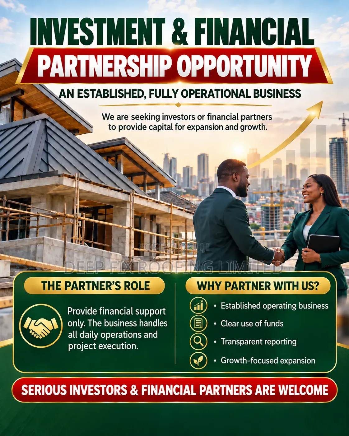 Investor/ Partnership Needed