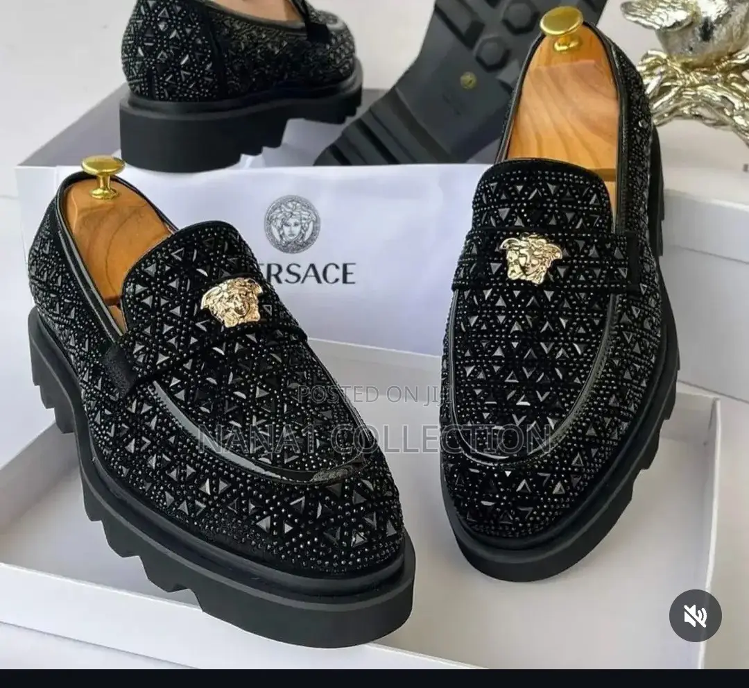 Men’s Versace Crystal- Embellished Slip - On Loafers