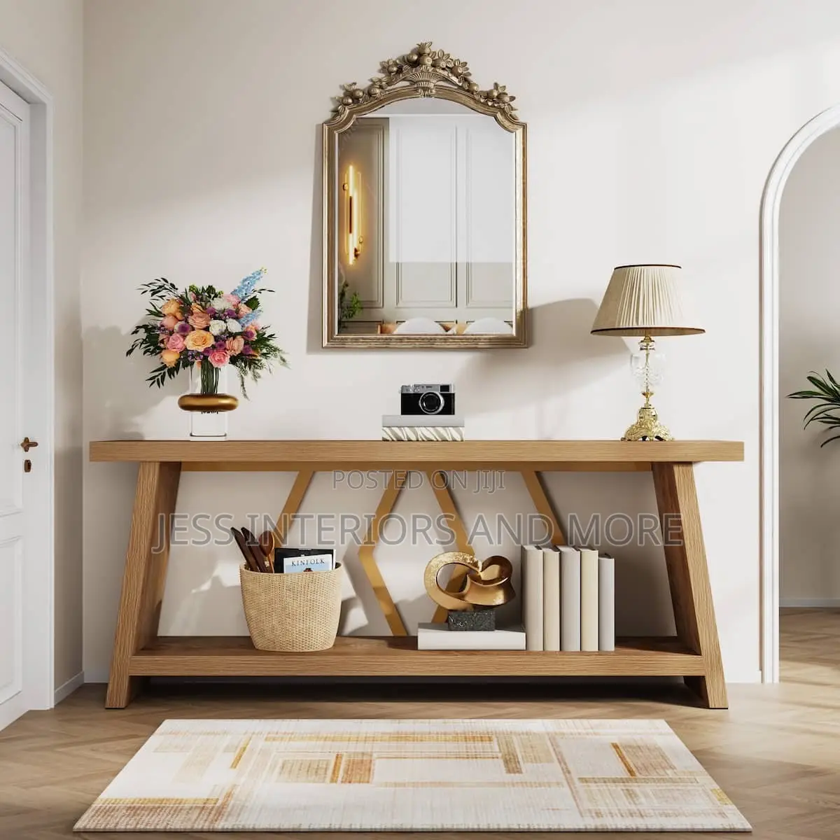 Console Table, Narrow Long Sofa Entryway Table, 2-Tier