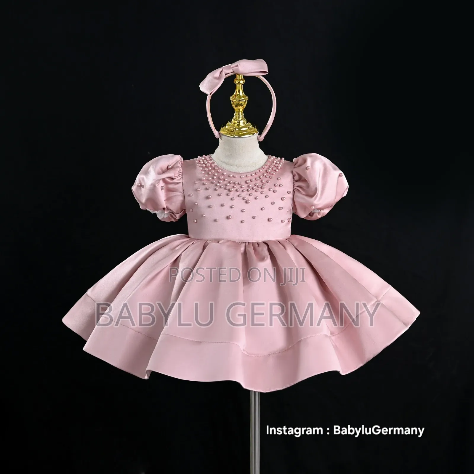 Premium Quality Pearl Beaded Dress With Free Hair Band